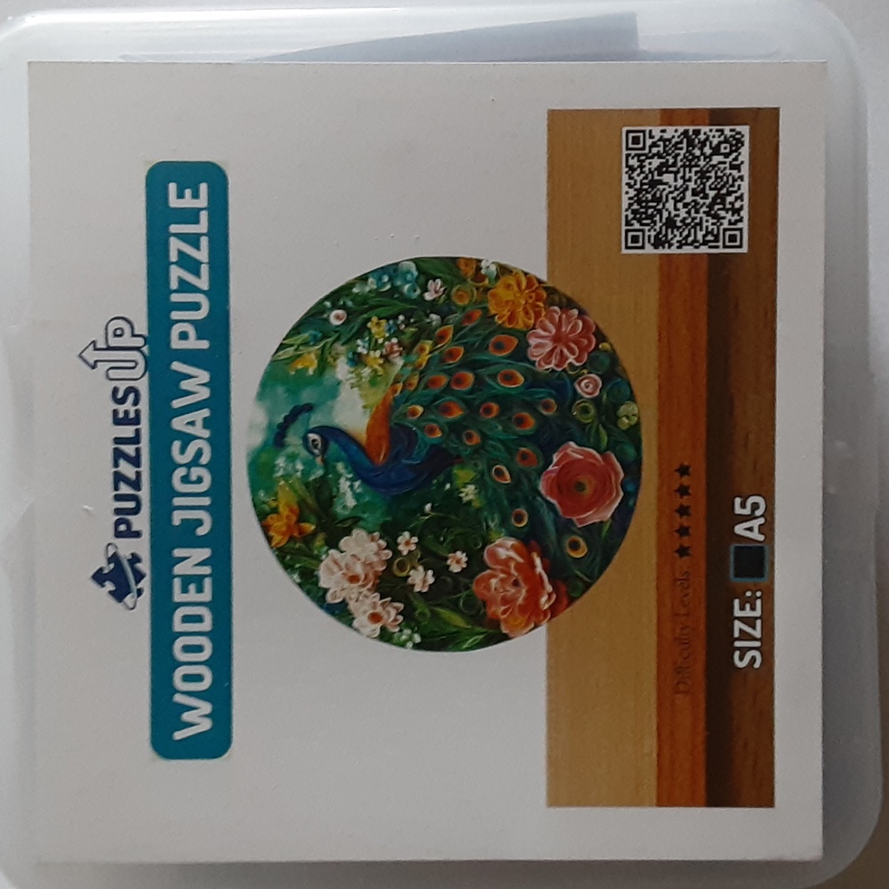 Blooming Peacock - Wooden Jigsaw Puzzle A5/Small